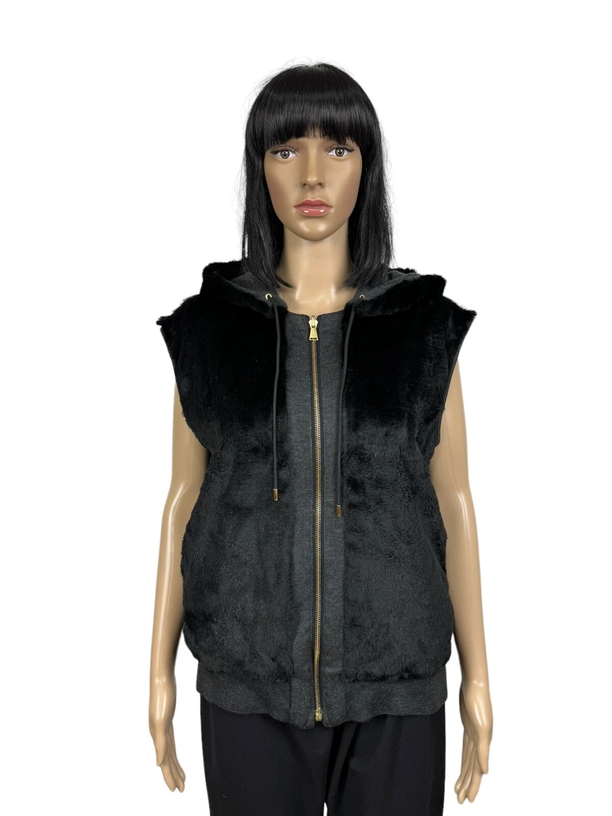 LOUIS VUITTON（LV） Gilet reversibile Louis Vuitton in pelliccia di coniglio cashmere seta taglia L