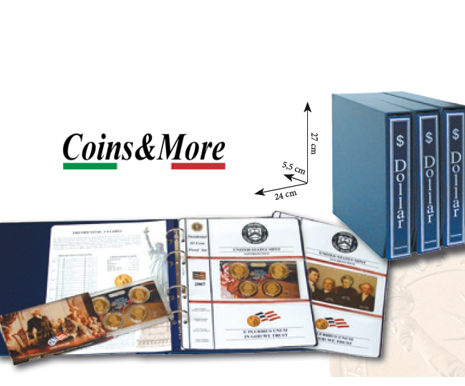 Album Stamp Mounts for Coins from 1 Dollar Proof Commemorative Presidents USA