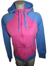 NIKE THERMA-FIT Women's Sz Medium, Pink  Blue Full Zip Hoodie, Polyester VGC