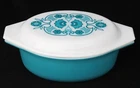 VINTAGE PYREX 1969 HORIZON BLUE 043 1 1/2 QT OVAL HANDLED CASSEROLE LID