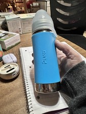 Pura Stainless Steel Baby Bottle with Sleeve 8 oz Blue
