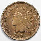 1906 Indian Head Penny Cent Extremely Fine (XF) (Cleaned)