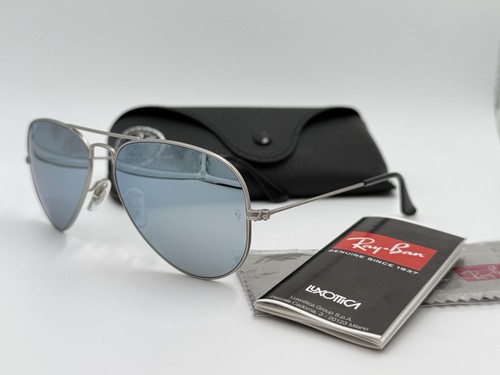 RAY BAN AVIATOR RB3025 019/W3 58mm Silver Flash POLARIZED/SILVER AUTHENTIC ITALY