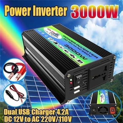 3000W Boot Auto Konverter Power-Inverter DC 12V Zu AC 110V/220V Inverter USB