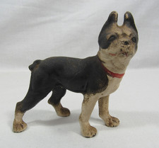 Vintage Solid Cast Iron Metal Boston Terrier Dog Figurine Paperweight