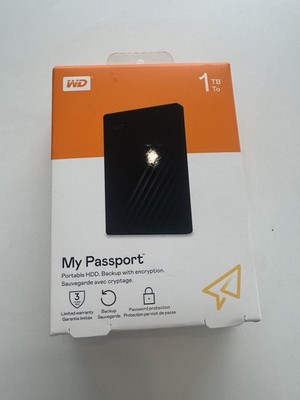 WD My Passport 1TB tragbare Festplatte WDBYVG0010BBK-WESN - Schwarz