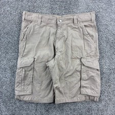 Carhartt Force Cargo Shorts Mens 34 Tan Ripstop Relaxed Fit Workwear 101168