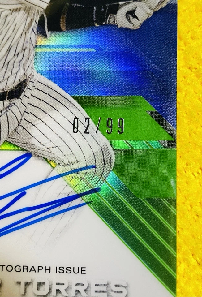 格莱伯·托雷斯签名 2017 年鲍曼最佳亲笔签名绿色折射卡 SP /99 卡 — 第 4/4 张图片