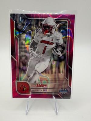 2025 Bowman Chrome University Isaac Brown Pink Lava Refractor #32 Lousiville
