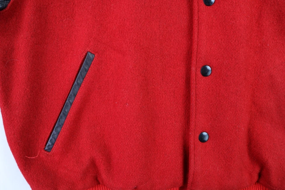 Chaqueta Bomber De Colección Años 60 EE. UU. 44 M Roja Thurston Colts Varsity Letterman Cuero Lana Foto 2 de 4