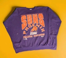 Phoenix Suns Sweatshirt Crew Neck Men's XL Purple NBA Licensed Vintage 80's/90's