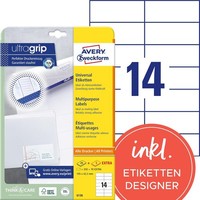 Avery Zweckform Universal-Etiketten 105 X 42,3 Mm Weiß 420 Etiketten