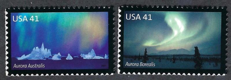 POLAR LIGHTS:  Aurora Borealis & Aurora Australis #4203-4204