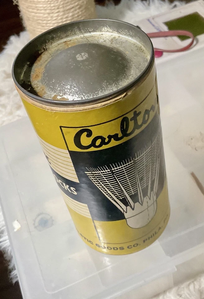 Contenedor de plástico vintage Carlton Pro Sports bádminton birdies  Foto 3 de 4