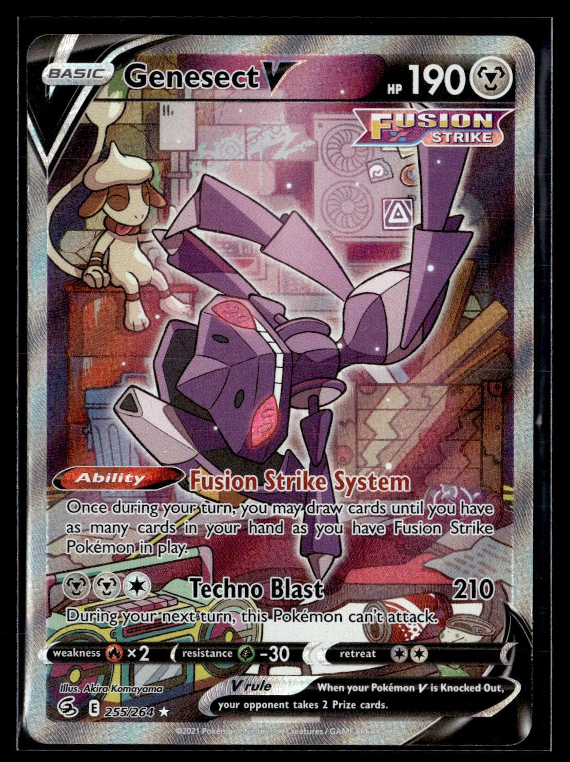 Genesect V 255/264 Ultra Rare Fusion Strike Pokemon Holo Moderately Played