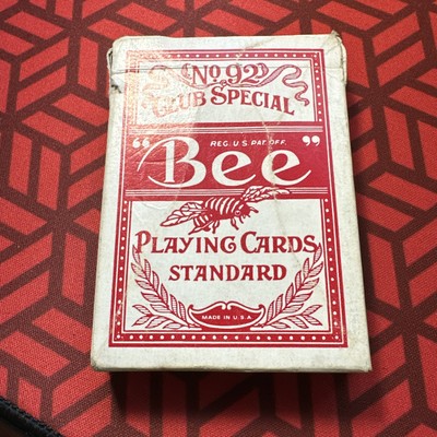 #S13-Vintage Bee Playing Cards No. 92 Club Special Red Diamond Back