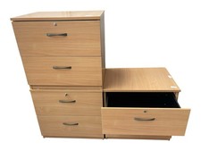 2 draw heavy duty wooden filing cabinet
