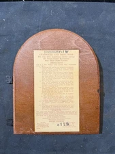(G126) Seth Thomas tambour back door WITH LABLE AND HINGES