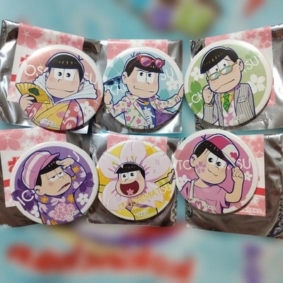 Osomatsu san Sakura Can Badges 6 Piece Set Spring Market Pins Authentic