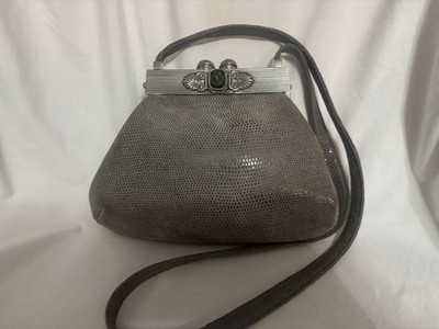 Vintage James Culver Private Collection Moulin Rouge Gray Snakeskin Crossbody