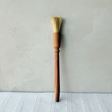 Vintage Pastry Basting Brush Wooden Handle Boar Bristles Primitive Kitchen Tool