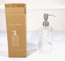 14 Oz Refillable Glass Soap Dispenser with Rust Proof Stainless Steel Pump NEW