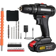 48V Cordless Drill 2 Battery Combi Driver High Power Electric Screwdriver Set
