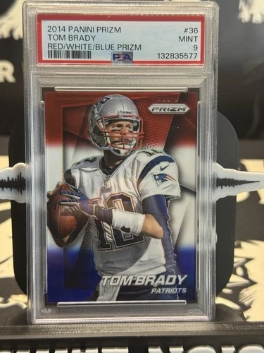 2014 Panini Prizm TOM BRADY Red White Blue Prizm PSA 9 MINT #36 Patriots GOAT