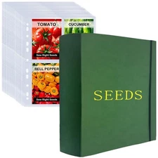Extra Large Seed Storage Organizer Binder with 200 Clear Pockets(50 Pack Shee...