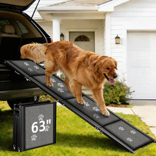 Dog Ramp for Car 63" Long  17" Wide Portable Ramps for Large Dogs Non Slip Rug