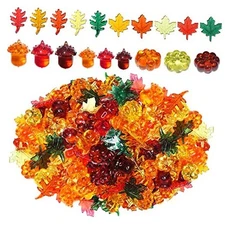 Vase Filler,165 Pcs Acrylic Pumpkin Leaves Acorn Gems Sensory Bin Fillers Fall
