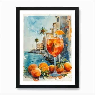 Aperol Spritz Kunstdruck 220 Art Pri gerahmt Wandbild Poster Leinwanddruck Bild