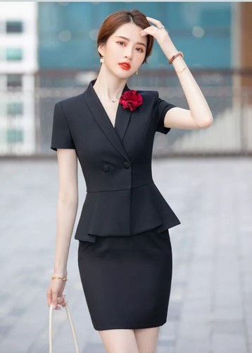 Costume Jupe Professionnel Femme – Veste Tailleur + Jupe Crayon, Tissu Nylon, Élégant Bureau Ou Soirée