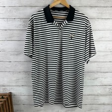 Nike Golf Polo Shirt Men's XL black white striped Short Sleeve dri fit