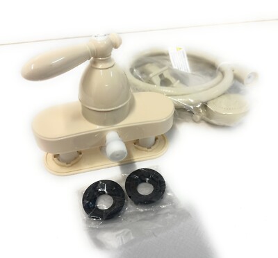 RV Mobile Travel Home Shower Faucet Single Handle Lever Valve,  cream color