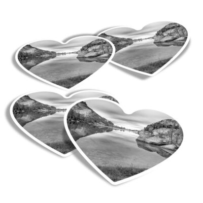 4x Herz Aufkleber - BW - Cascade Mountains Washington USA #37770