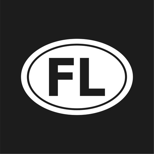 FL state initials Vinyl Decal Window Oval FL Laptop Sticker - Picture 4 of 13