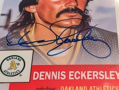 2022 Topps Chrome Platinum Anniversary DENNIS ECKERSLEY on card Auto REFRACTOR - Picture 2 of 3