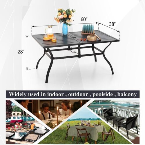 7 Piece Outdoor Patio Furniture Set Swivel Dining Chairs and Table for 6 Person - Picture 15 of 15
