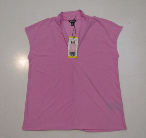 David Bitton Womens BUFFALO Pink Elevated Knit V-Neck Blouse NWT Shirt Small - 第 1/2 張圖片