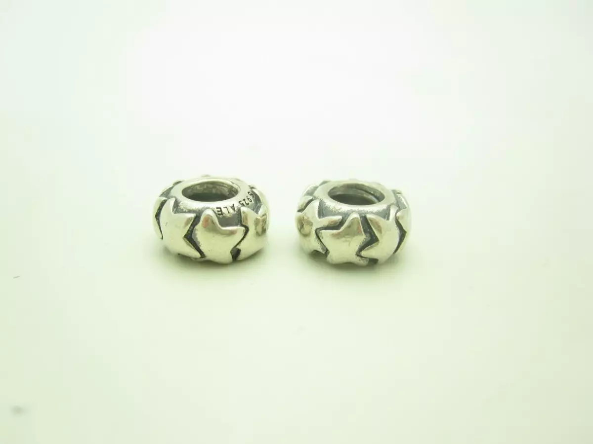 Pair Of Pandora Sterling Silver Shooting Star Spacer Charms