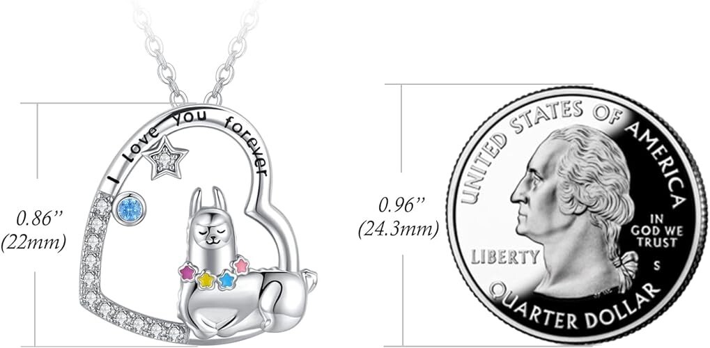 925 Sterling Silver Alpaca Llama Pendant Necklace Jewelry Gift for Woman Girl