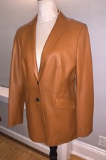 Talbots Dark Honey Leather Blazer - Women's.  Also Available In Wine 