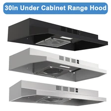 30 in Under Cabinet Range Hood Stainless Steel / White / Black 230CFM Stove Vent