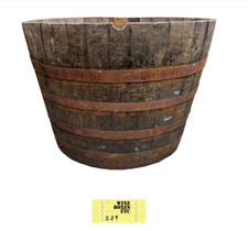 Genuine Half Oak Wine Barrel  Tubs Planter Flower Tree Veg Pots Garden Wooden