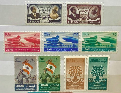 1950s / Early60s LEBANON AIRMAIL LOT OF 8 SETS MINT HINGED XF QUALITY - Picture 3 of 4