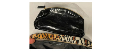 2pc Lancome Leopard Cheetah Animal Print Makeup Zipper Bags-NEW