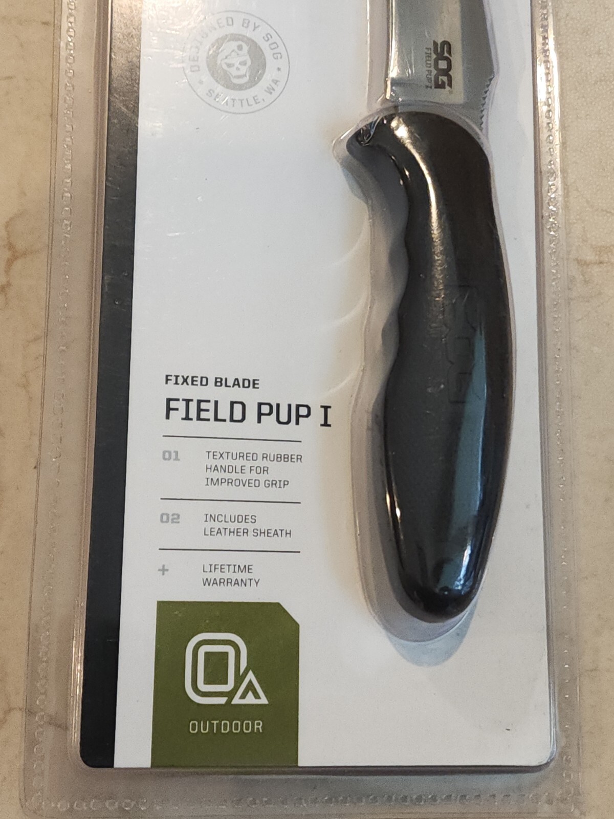 New SOG Field Pup I Fixed Blade Knife Cabela's Exclusive Nylon Sheath 4