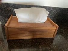 Wooden Tissue Box Cover, Vintage Style