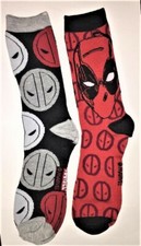 Set of 2 Marvel Deadpool Socks size 6-12 NEW w/tag